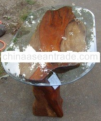 Root Table with Top Glass