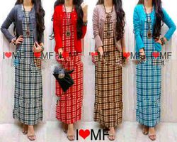 Tartan Dress with Casual Blazer