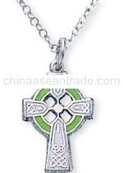Sterling Silver Celtic Cross and 13-inch Chain for Children