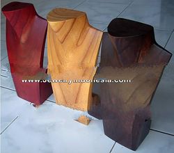 Wooden Bust Necklace Holders Jewelry Stands