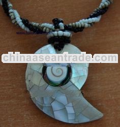 shell necklace with bead art indonesia