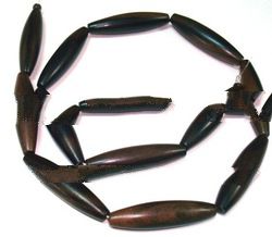 Elongated Cylinders Wood Beads TE-8477