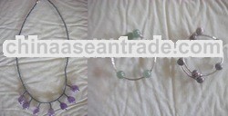 five stones necklace And stone Bangles