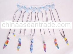 Cotton Necklace On Wooden Air Brush Surf Board Pendant