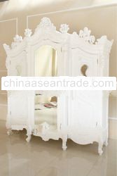 French Furniture - Angel Armoire 3Doors White Compl.Cov.