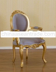 French Reproduction Chair - Gold Gilt Versailles Carved Arm Chair