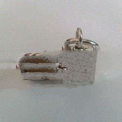925 Sterling Silver Square End Cap with Hammer Finished