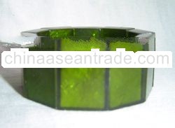 Green Bracelet Made From Resin And Shells