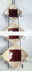 beautiful handmade craft mosaic glass plate sets for decoration(04)