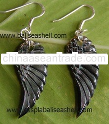 seashell earring art with silver925 from bali
