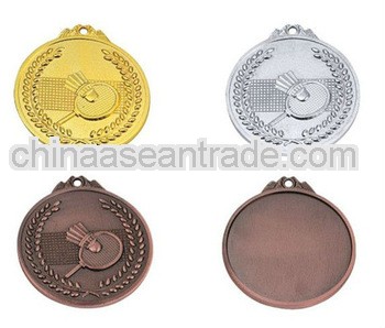 gold / nickel / bronze custom Badminton sport awards metal medal medallion
