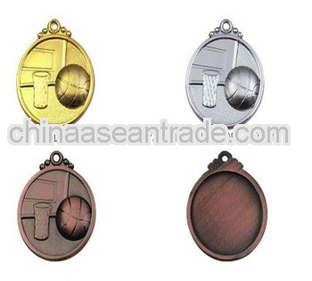 gold / nickel / bronze custom basketball port award metal medallion
