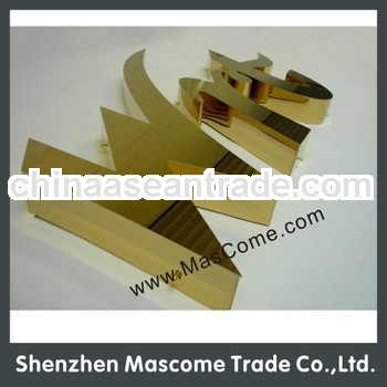 golden metal retail store backlit letter