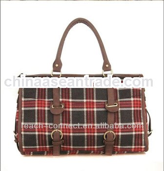 good Red plaid canvas fashion bags handbags