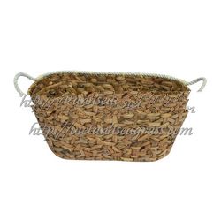 hand made water hyacinth rectangular storage basket