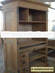 Antique Computer Cabinet - Teak Cabinet