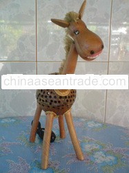 Thai hand made OTOP coconut shell lamp (Horse)