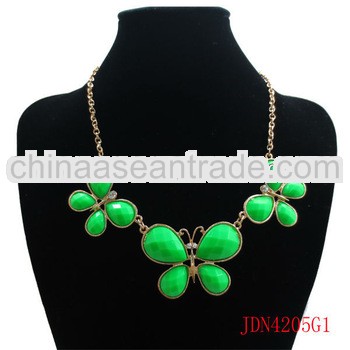green butterfly pendant necklace for young girl
