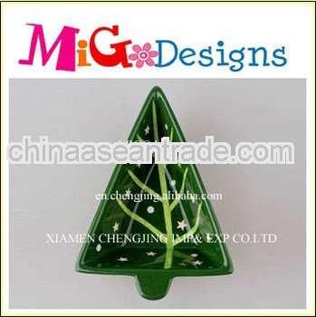 green wholesale ceramic decor leaf candy plate