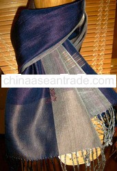  Silk Scarf / Shawl - Multicolored - Blue - Purple