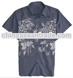 Men Printed button down short sleeve Shirts
