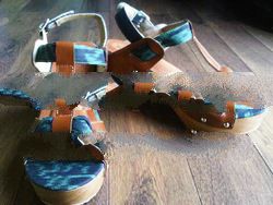 Blue Batik Clogs