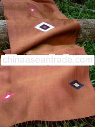 Silk Scarf / Shawl - Brown/Red/Yellow