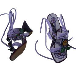 High heel paintings sandals from bali