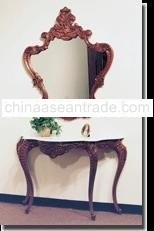 French Walnut Finish - Carrara Marble Top