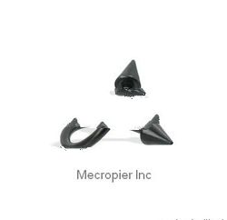 Black Long Cone Spiral Eyebrow Ring, 16 Ga