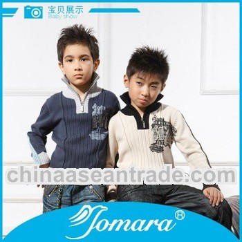 half cardigan kids sweater with printing design