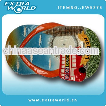 handpainting flip-flops shape ceramic souvenir plate