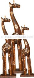 WOOD GIRRAFE ANIMAL STATUE 05