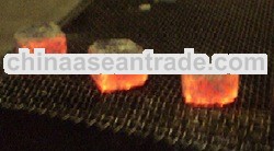 Cube type briquette for shisha smoking low and white ash