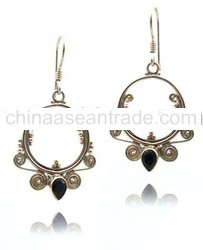 Sterling Silver Earring E.073 Garnet