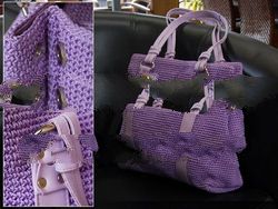 Purple Knit Handbag