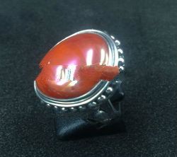 RFMN0054 - Sterling Silver Ring with Electric Iridescent Glass Gems Marble