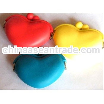 heart shape silicone coin purse factory large stock