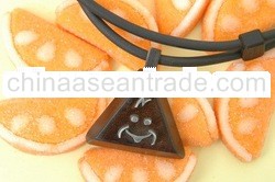 Handmade Necklace From Ebony Wood And Silver