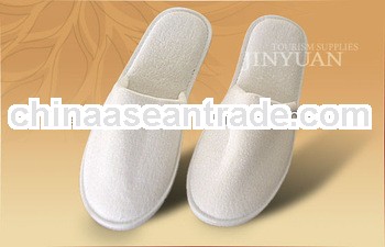 high end 100% cotton closed toe hotel disposable slipper