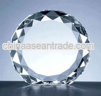 high quality clear crystal circle award gem cut