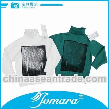 high quality fsahion high neck kids pullover sweater