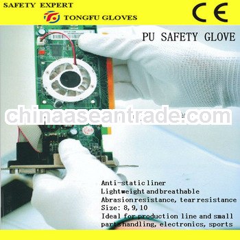 high quality nylon pu coated gloves en388
