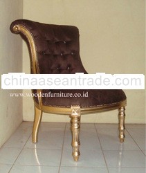 Golden Living Room Sofa One Seat Antique Reproduction Chair Solid Wood Mahogany Painted Sofa Classic