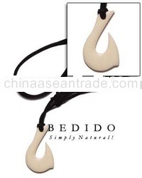 Surfer Necklace Leather Bone Horn Pendant