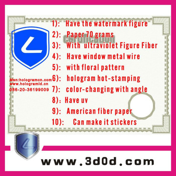 hologram Tickets with Color Changing