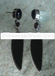 SS Earring with Green Quartz & Garnet