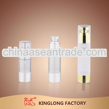 hot !!! 15ml,20ml,30ml 20ml,silver and gold plastic cosmetic airless bottle