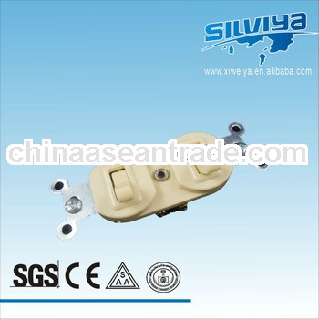 hot South America 2 gang wall switch