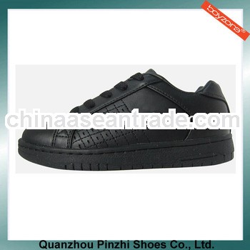 hot black children boy school shoes pu shoes
